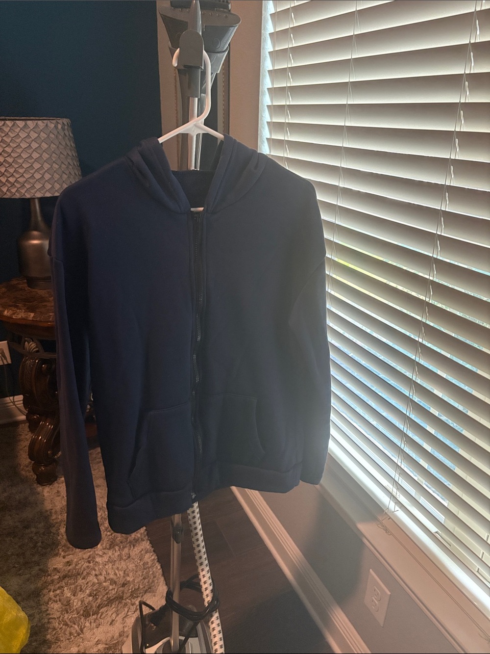 Women's Navy Zip-Up Hoodie Sweater